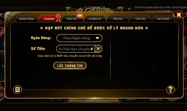 Các phương thức nạp tiền Go88