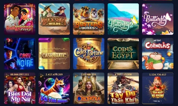 Đa dạng các trò chơi nổ hũ nhận thưởng khủng tại GO88